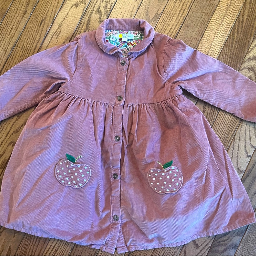 Baby Boden Cord Apple Dress